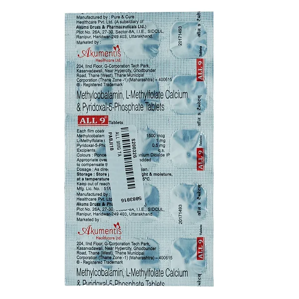 All 9 Tablet 15's, Pack of 15