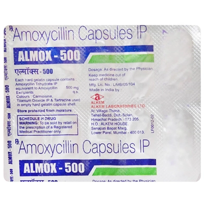 Almox-500 Capsule 10's, Pack of 10 CAPSULES