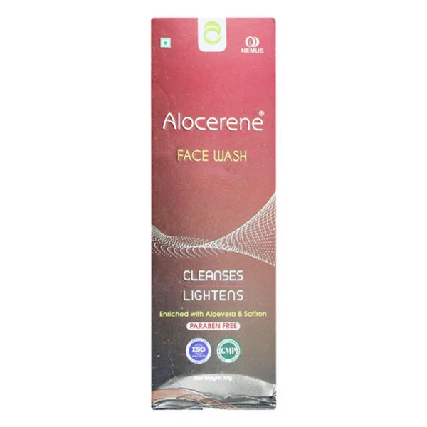Alocerene Face Wash 50 gm | Enriched With Aloevera &amp; Saffron | Gentle Cleanser | Clears Pimples &amp; Excess Oil | For Oily-Acne Prone Skin, Pack of 1