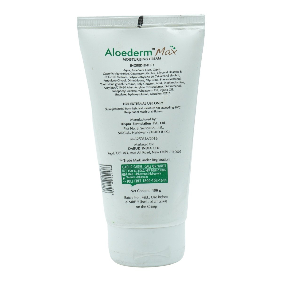 ALOEDERM MAX MOIST CREAM 150GM, Pack of 1 ALOEDERM MAX MOIST CREAM 150GM, Pack of 1