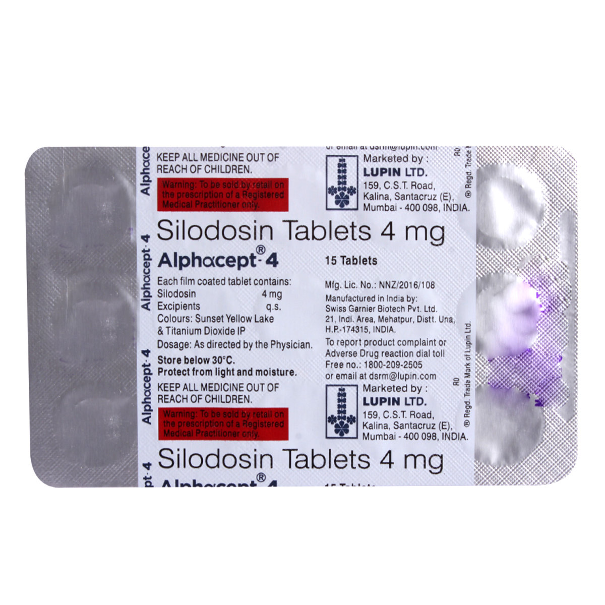 Alphacept-4 Tablet 15's, Pack of 15 TABLETS Alphacept-4 Tablet 15's, Pack of 15 TABLETS