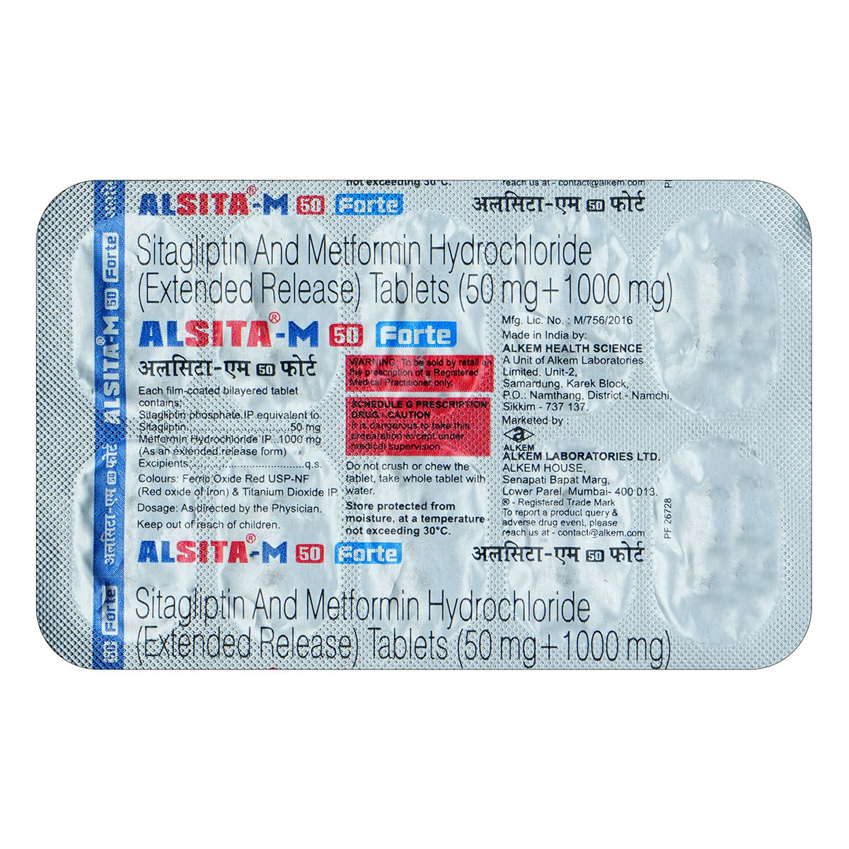 Buy Alsita-M 50 Forte Tablet 10's Online