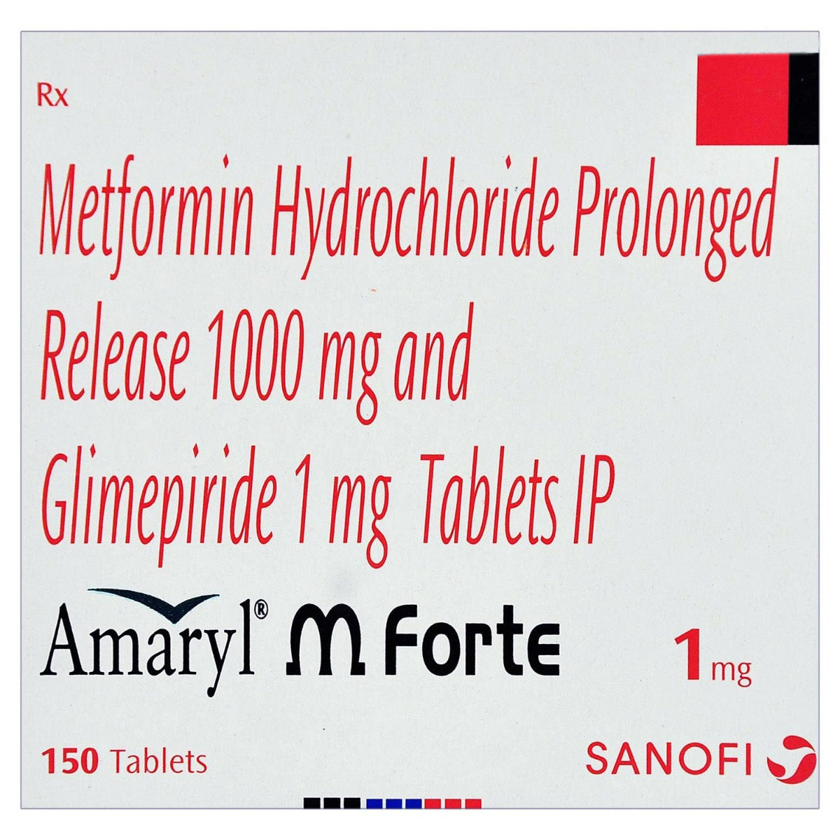 Amaryl M Forte 1 mg Tablet 15's, Pack of 15 TABLETS Amaryl M Forte 1 mg Tablet 15's, Pack of 15 TABLETS