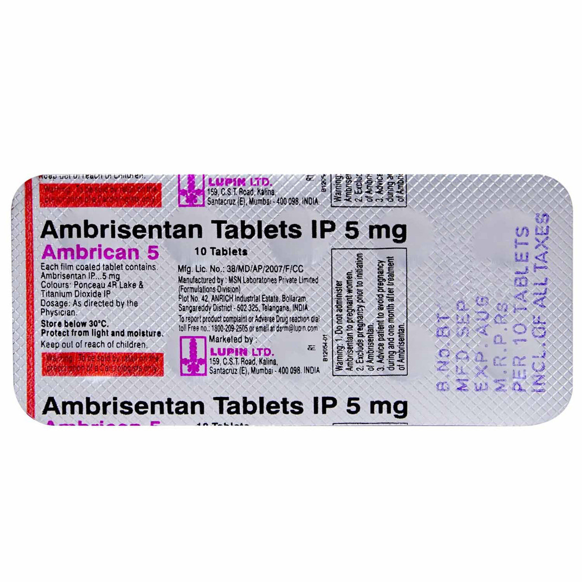 Ambrican 5 Tablet 10's, Pack of 10 TABLETS Ambrican 5 Tablet 10's, Pack of 10 TABLETS