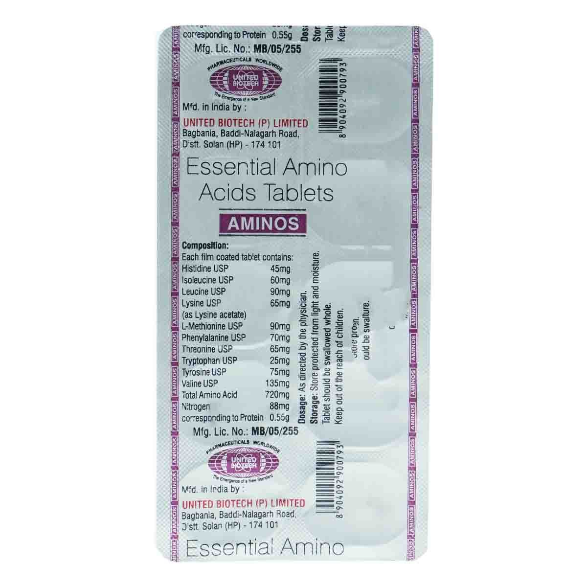 Aminos Tablet 10's, Pack of 10 Aminos Tablet 10's, Pack of 10