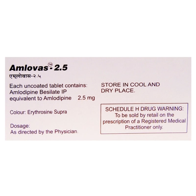 Amlovas 2.5 Tablet 15's, Pack of 15 TABLETS