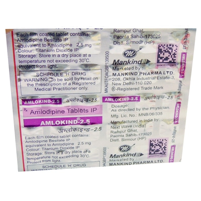 Amlokind-2.5 Tablet 30's, Pack of 30 TABLETS