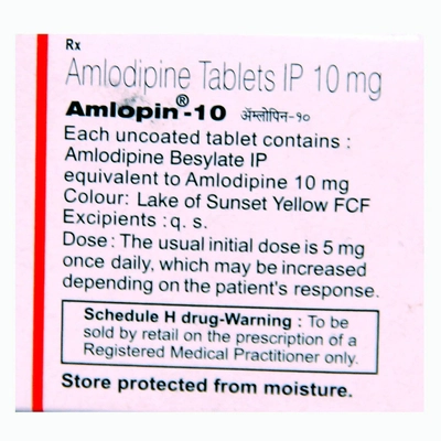 Amlopin 10 Tablet 10's, Pack of 10 TABLETS