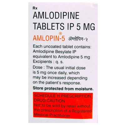 Amlopin-5 Tablet 10's, Pack of 10 TABLETS