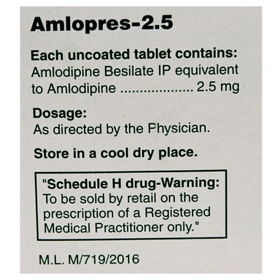 Amlopres-2.5 Tablet 15's, Pack of 15 TABLETS