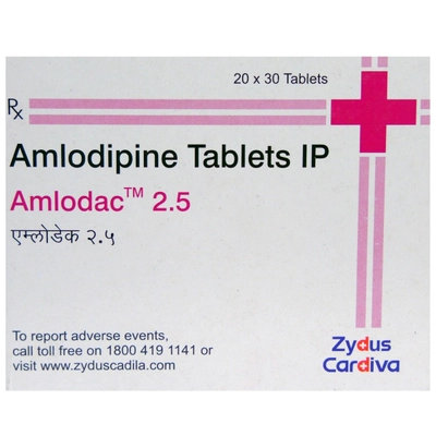 Amlodac 2.5 Tablet 30's, Pack of 30 TabletS