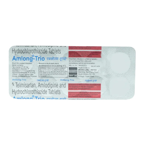 Amlong-Trio 40/5/12.5 Tablet 10's, Pack of 10