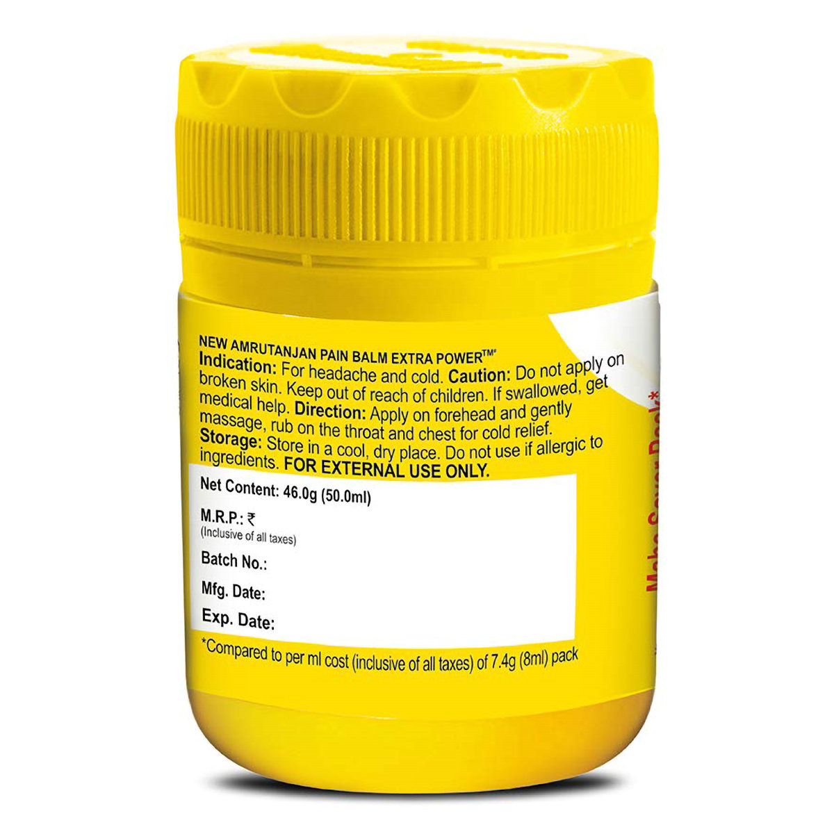 Amrutanjan Extra Power Pain Balm, 50 ml, Pack of 1 Amrutanjan Extra Power Pain Balm, 50 ml, Pack of 1