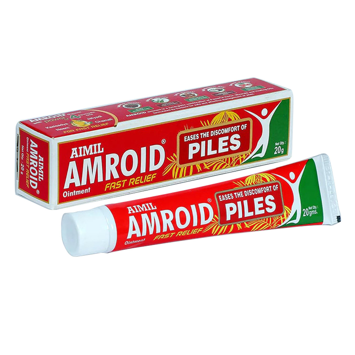 Aimil Amroid Fast Relief Piles Ointment, 20 gm, Pack of 1 Aimil Amroid Fast Relief Piles Ointment, 20 gm, Pack of 1