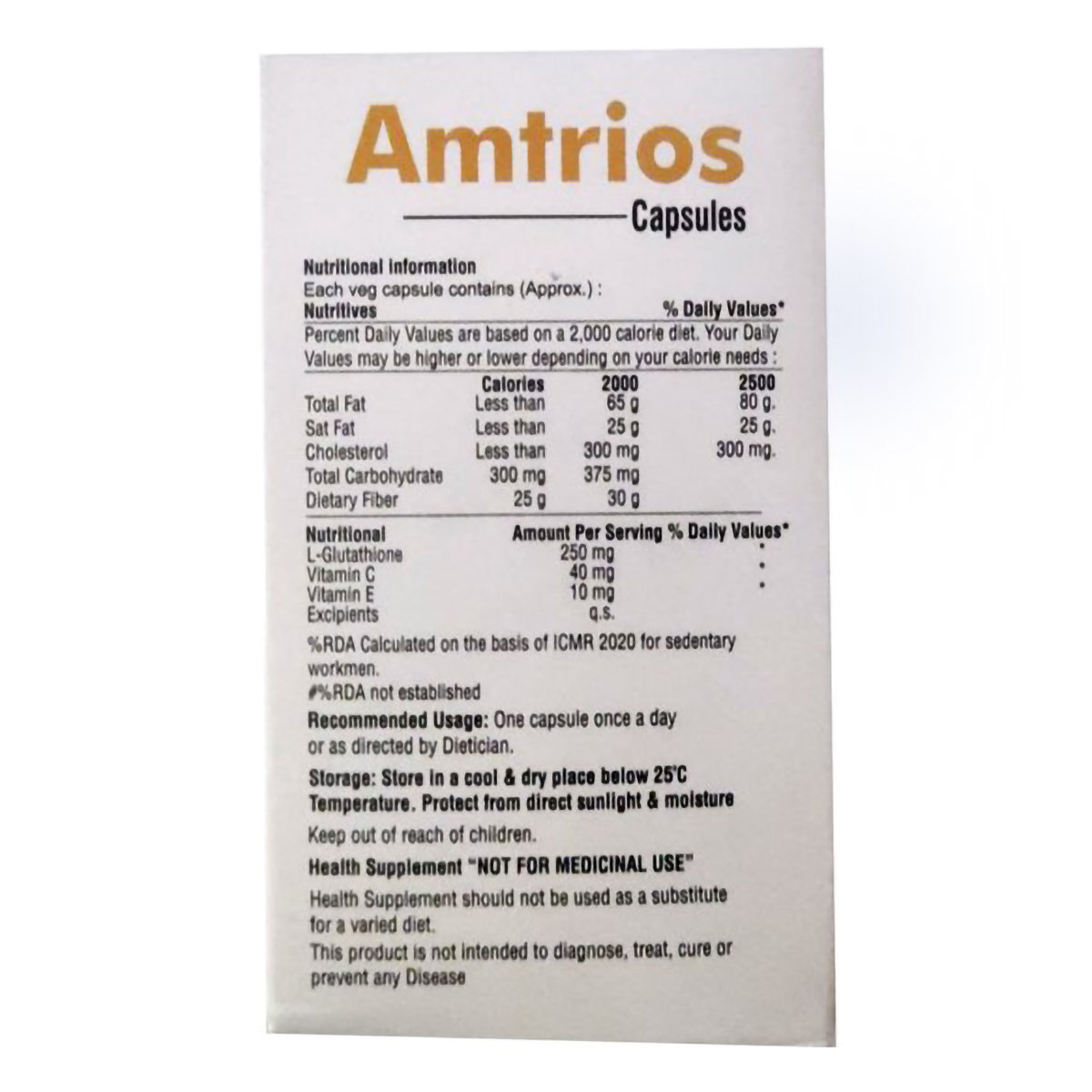 Amtrios Capsule 30's, Pack of 1 Capsule Amtrios Capsule 30's, Pack of 1 Capsule