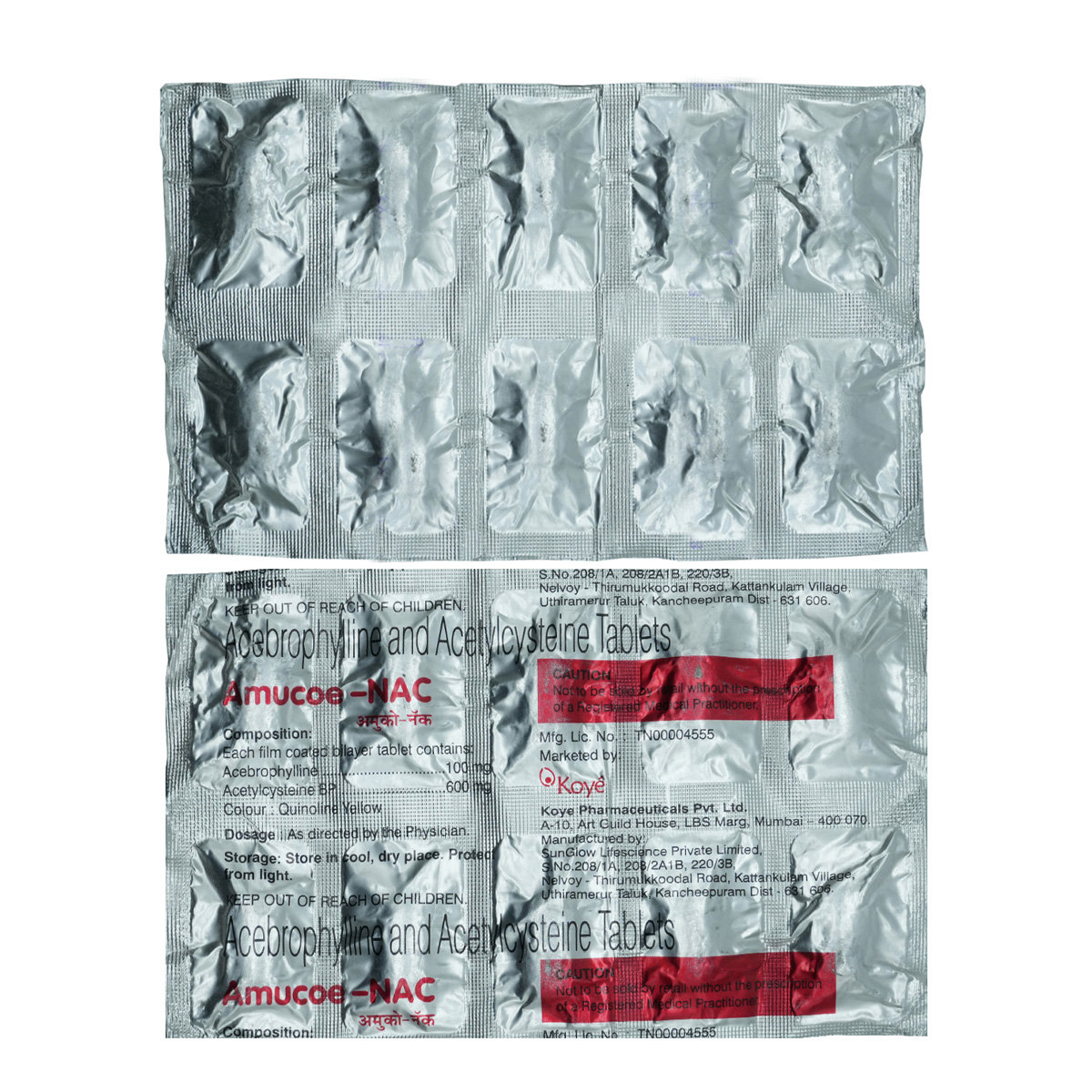 Amucoe-Nac Tablet 10's, Pack of 10 TabletS Amucoe-Nac Tablet 10's, Pack of 10 TabletS