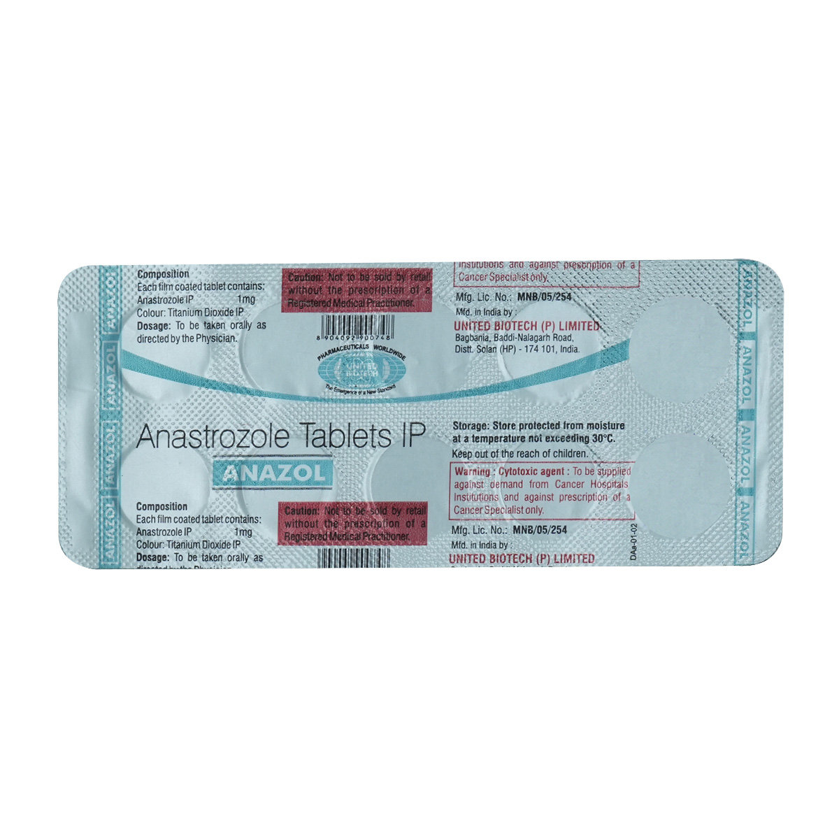 Anazol 1 mg Tablet 10's, Pack of 10 TabletS Anazol 1 mg Tablet 10's, Pack of 10 TabletS