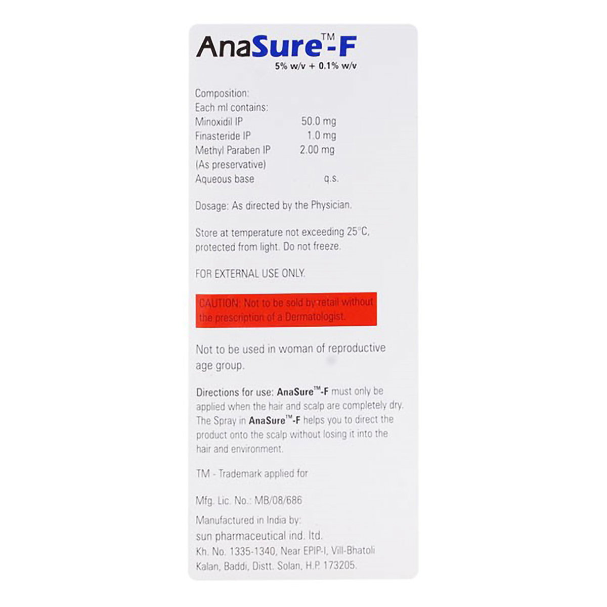 Anasure-F Topical Solution 60 ml, Pack of 1 SOLUTION Anasure-F Topical Solution 60 ml, Pack of 1 SOLUTION