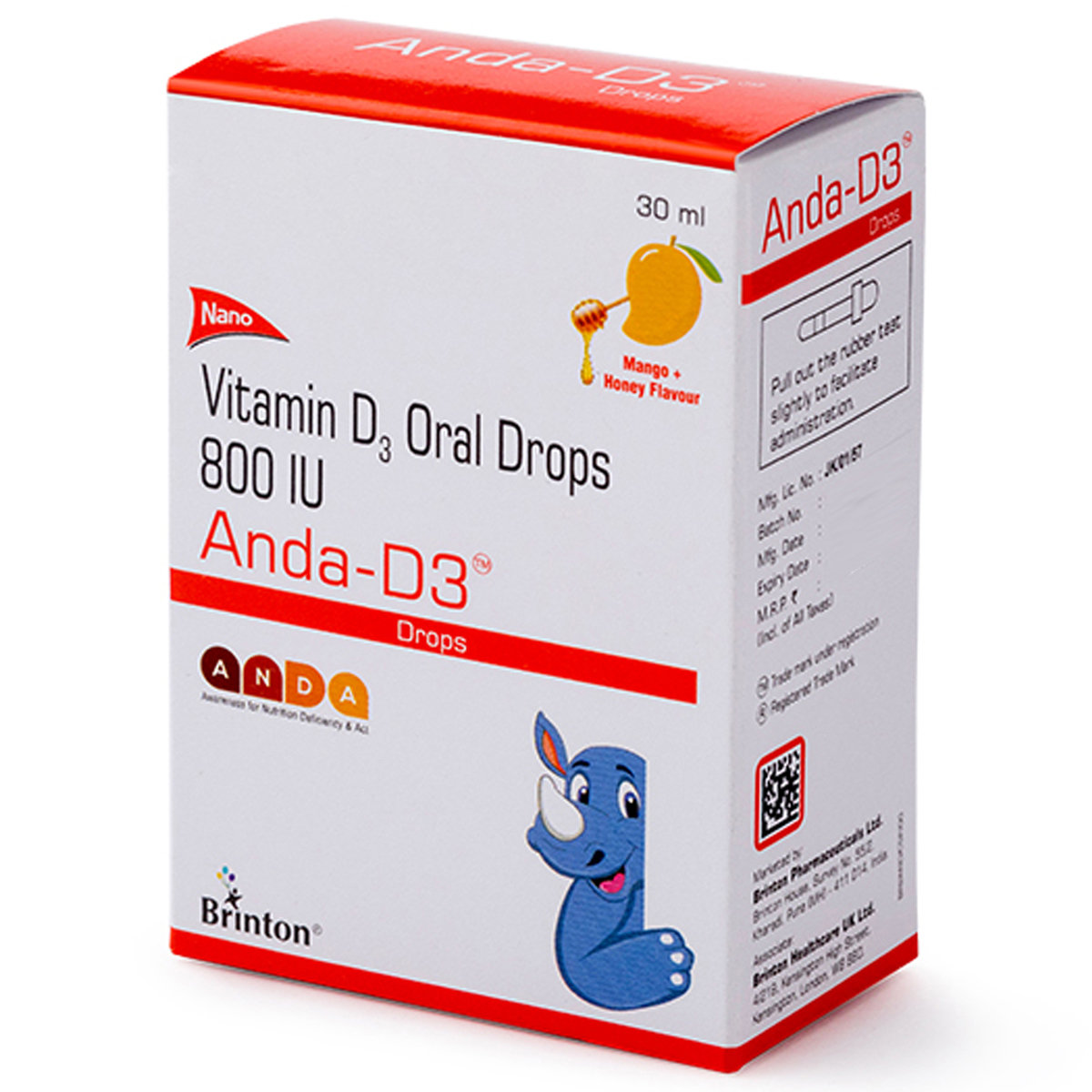 Anda-D3 Mango + Honey Drops 30 ml, Pack of 1 Anda-D3 Mango + Honey Drops 30 ml, Pack of 1