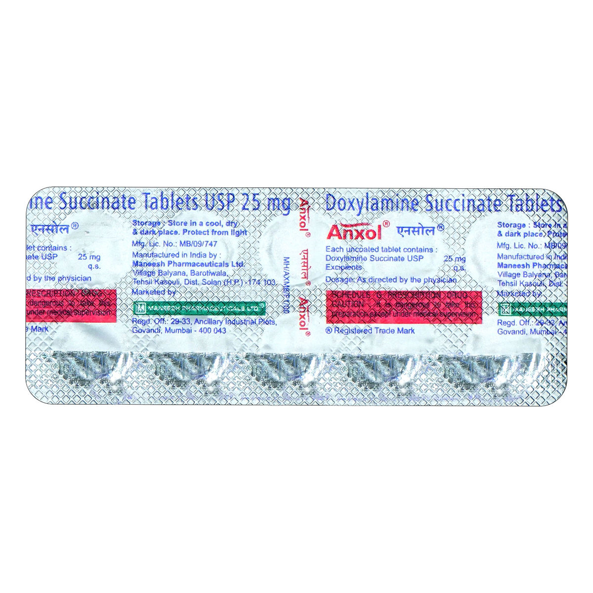 Buy Anxol 25 Tablet 10's Online