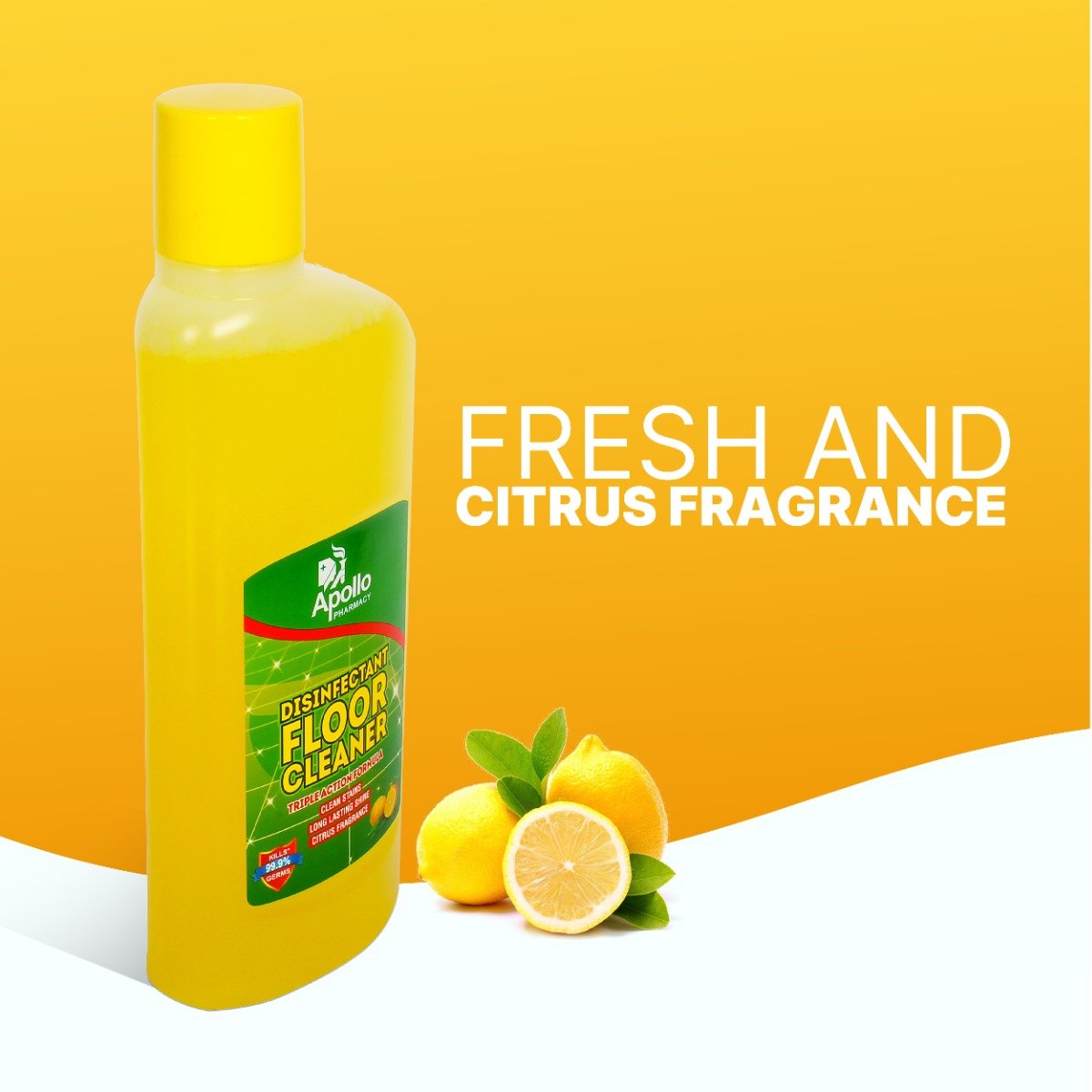 Apollo Pharmacy Disinfectant Floor Cleaner, 800 ml (2x400 ml), Pack of 2 Apollo Pharmacy Disinfectant Floor Cleaner, 800 ml (2x400 ml), Pack of 2