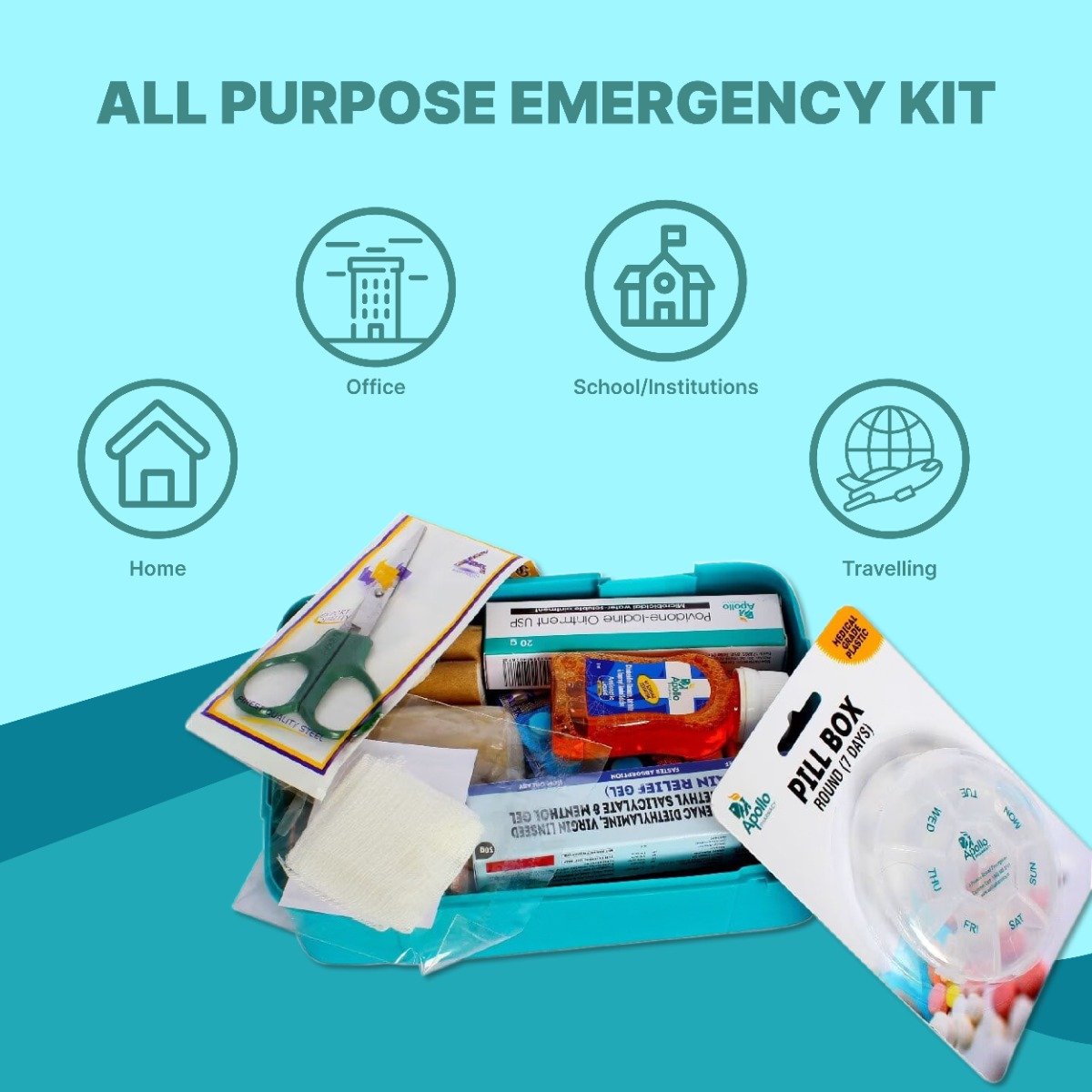 Apollo Pharmacy First Aid Kit, 1 Count, Pack of 1 Apollo Pharmacy First Aid Kit, 1 Count, Pack of 1