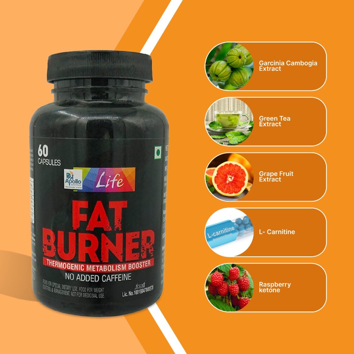 Apollo Life Fat Burner, 60 Capsules, Pack of 1 Apollo Life Fat Burner, 60 Capsules, Pack of 1