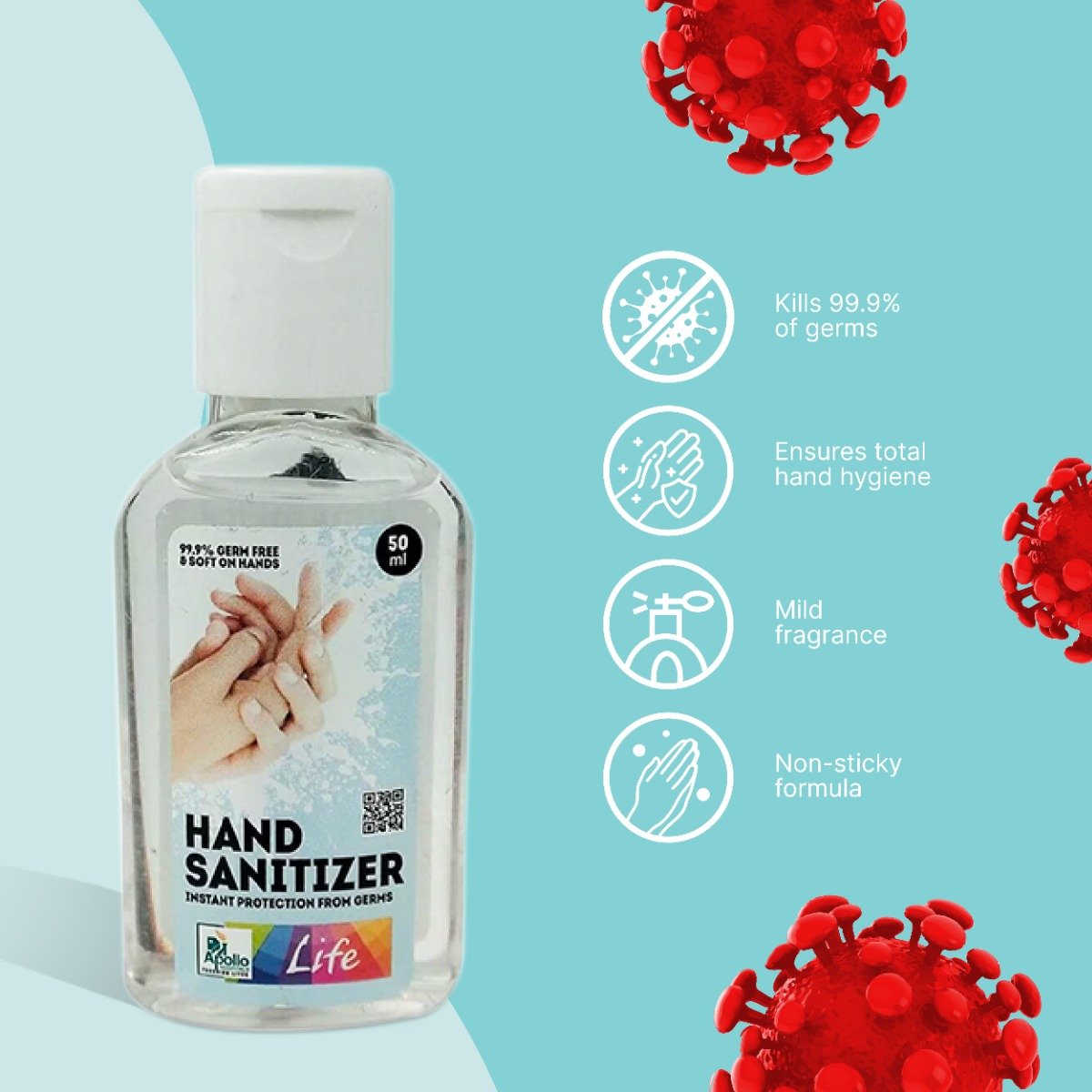 Apollo Life Hand Sanitizer, 50 ml, Pack of 1 Apollo Life Hand Sanitizer, 50 ml, Pack of 1