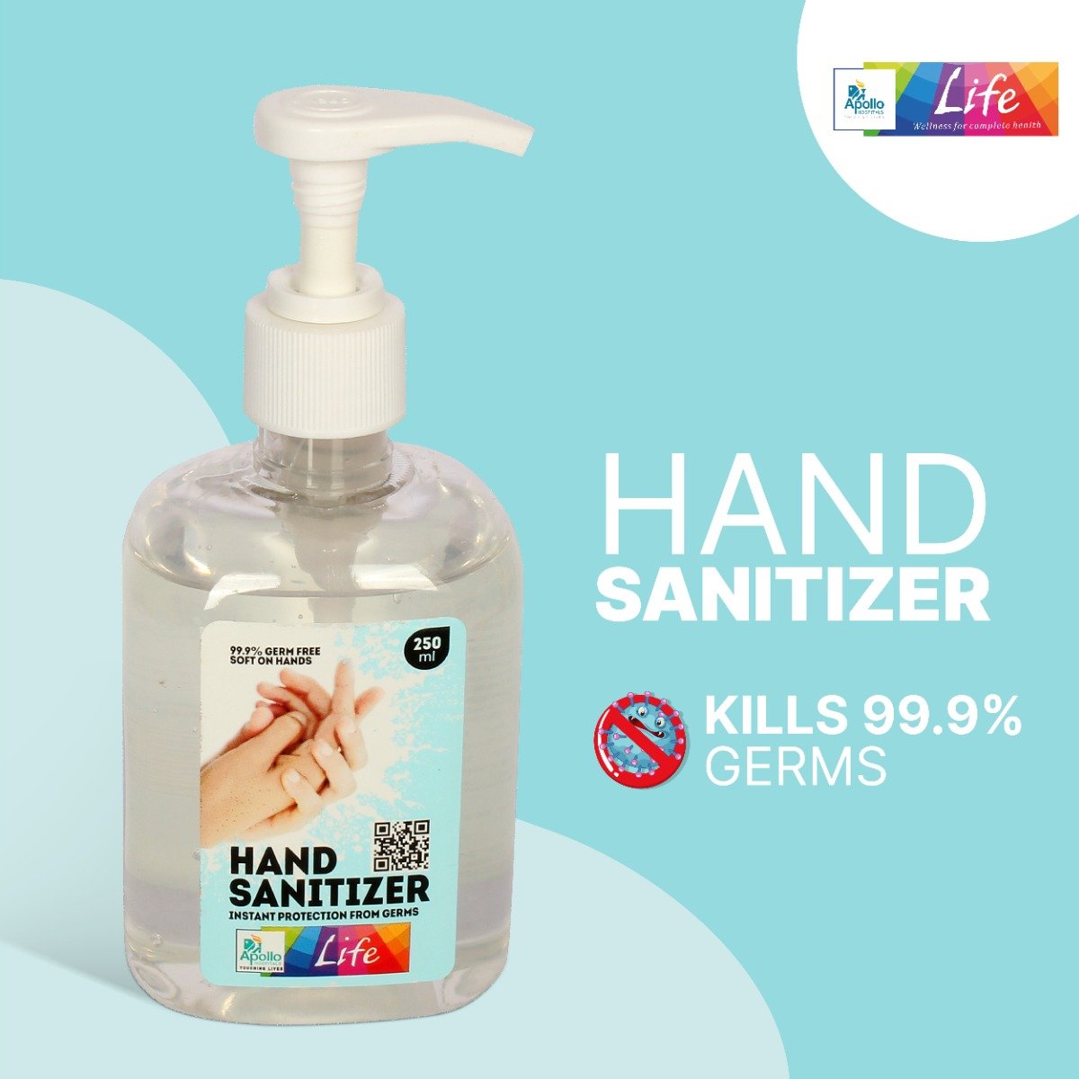 Apollo Life Hand Sanitizer, 250 ml, Pack of 1 Apollo Life Hand Sanitizer, 250 ml, Pack of 1