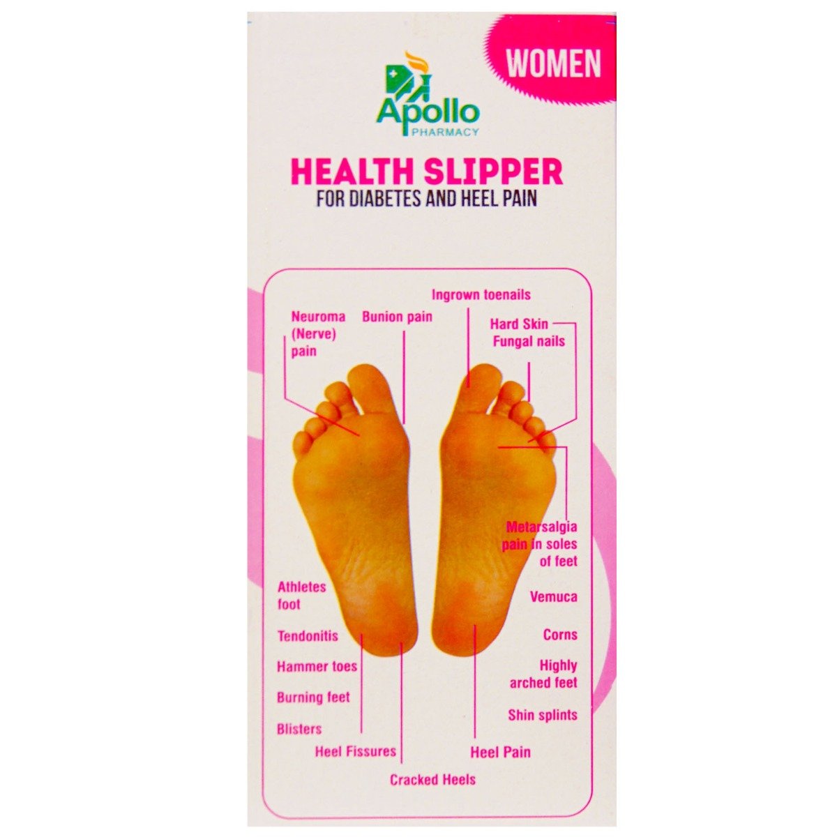Apollo Pharmacy Diabetes & Heel Pain Health Slipper For Women, Size-7, 1 Pair, Pack of 1 Apollo Pharmacy Diabetes & Heel Pain Health Slipper For Women, Size-7, 1 Pair, Pack of 1