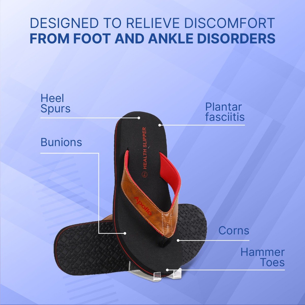 Apollo Pharmacy Health Slipper for Diabetes & Heel Pain Men Size-7, 1 Pair, Pack of 1 Apollo Pharmacy Health Slipper for Diabetes & Heel Pain Men Size-7, 1 Pair, Pack of 1