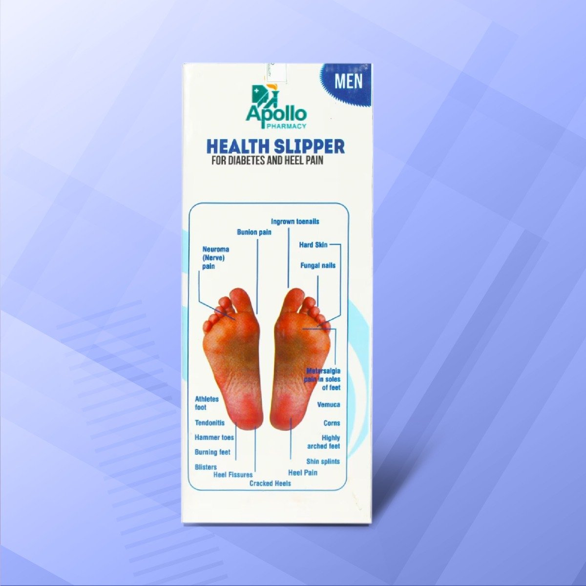 Apollo Pharmacy Health Slipper for Diabetes & Heel Pain Men Size-7, 1 Pair, Pack of 1 Apollo Pharmacy Health Slipper for Diabetes & Heel Pain Men Size-7, 1 Pair, Pack of 1