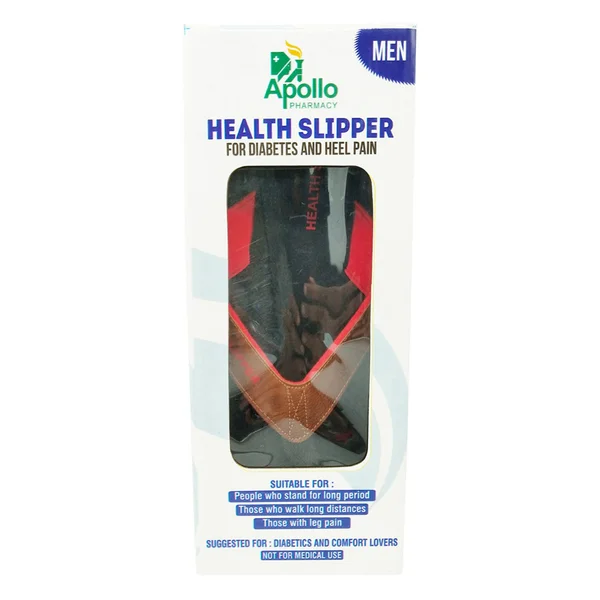 Apollo Pharmacy Diabetes &amp; Heel Pain Health Slipper for Men, Size-9, 1 Pair, Pack of 1