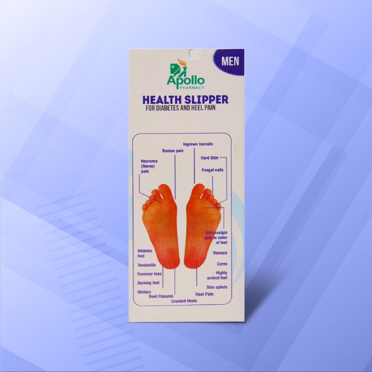 Apollo Pharmacy Diabetes & Heel Pain Health Slipper For Men, Size-8, 1 Pair, Pack of 1 Apollo Pharmacy Diabetes & Heel Pain Health Slipper For Men, Size-8, 1 Pair, Pack of 1