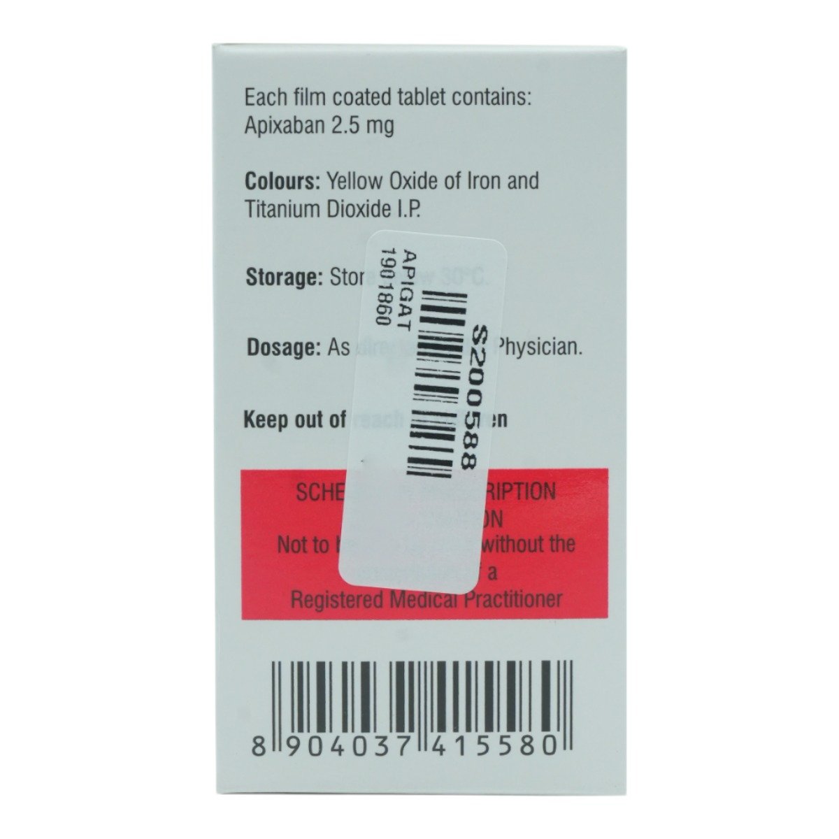 Apigat 2.5 Tablet 30's, Pack of 1 TABLET Apigat 2.5 Tablet 30's, Pack of 1 TABLET