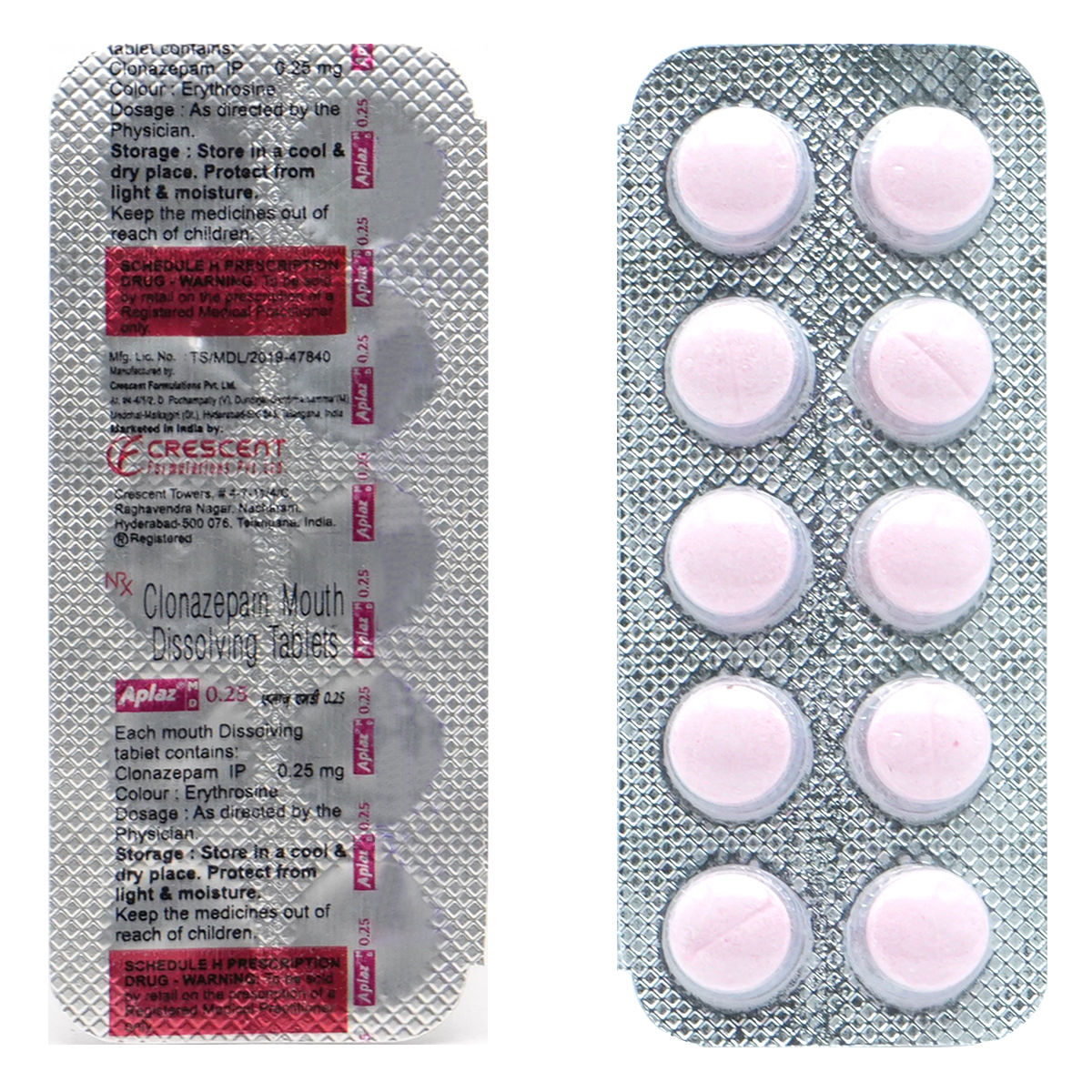 Buy Aplaz MD 0.25 mg Tablet 10's Online