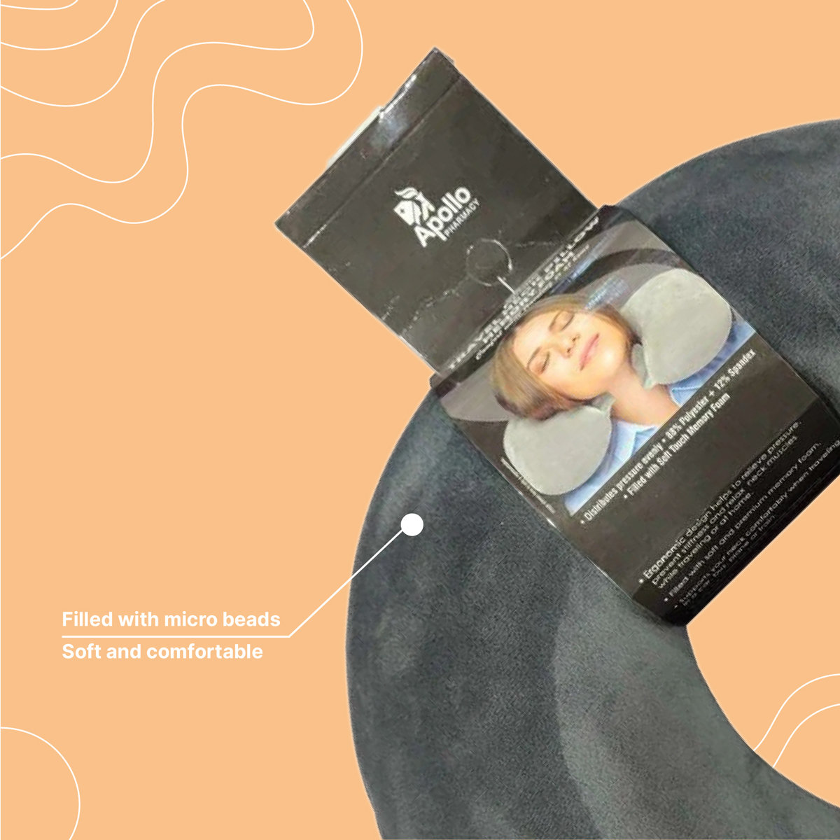 Apollo Pharmacy Travel Neck Pillow Universal, 1 Count, Pack of 1 Apollo Pharmacy Travel Neck Pillow Universal, 1 Count, Pack of 1