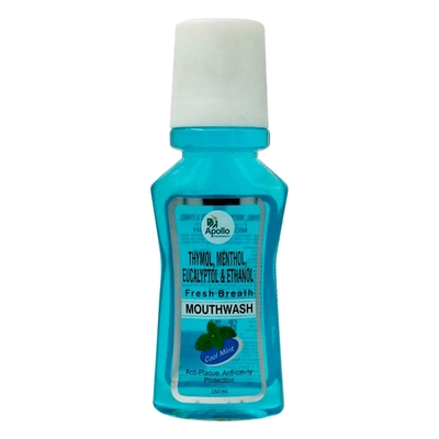 Apollo Pharmacy Fresh Breath Cool Mint Mouthwash, 150 ml, Pack of 1