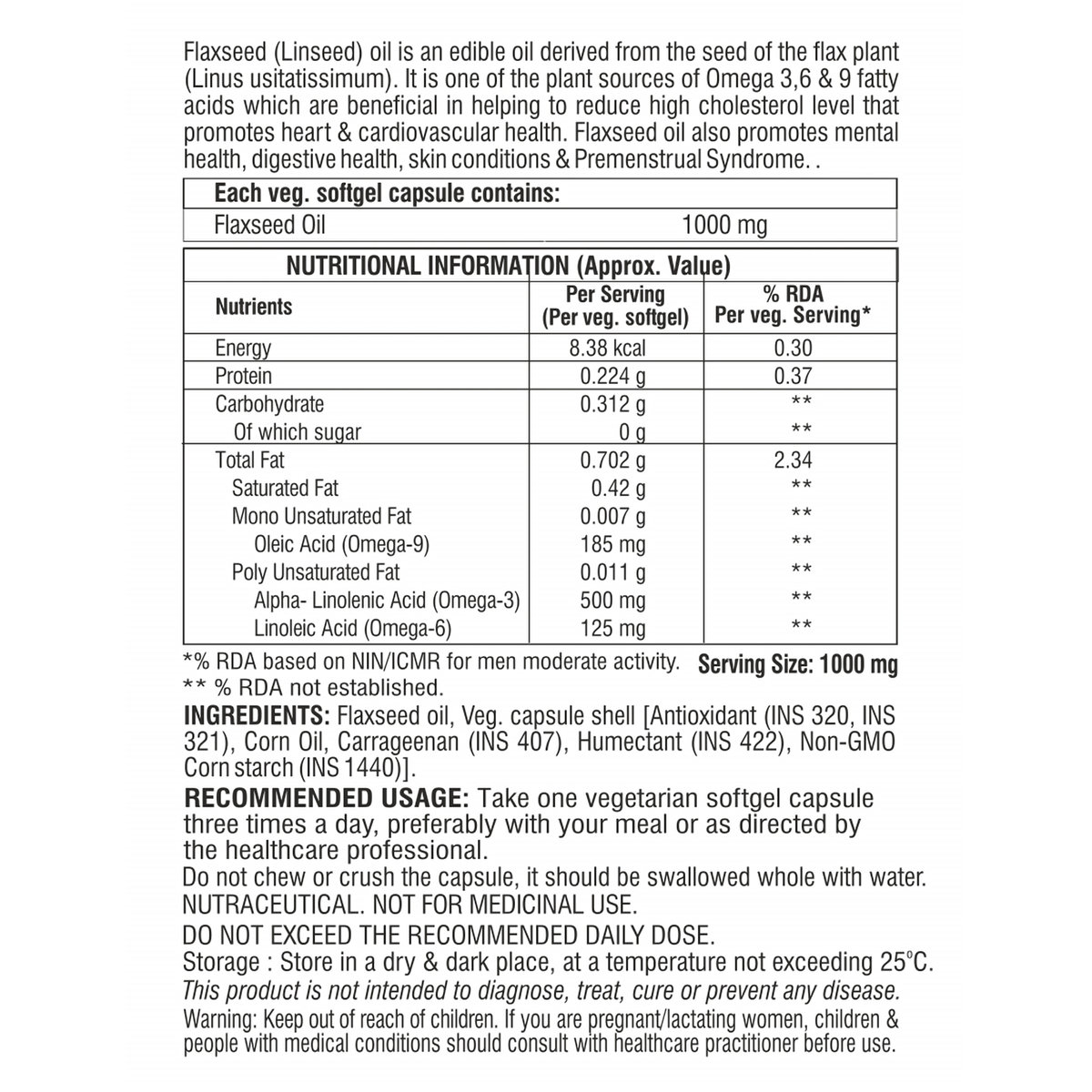 Apollo Life Flaxseed Oil Omega 3-6-9 1000 mg, 30 Capsules, Pack of 1 Apollo Life Flaxseed Oil Omega 3-6-9 1000 mg, 30 Capsules, Pack of 1