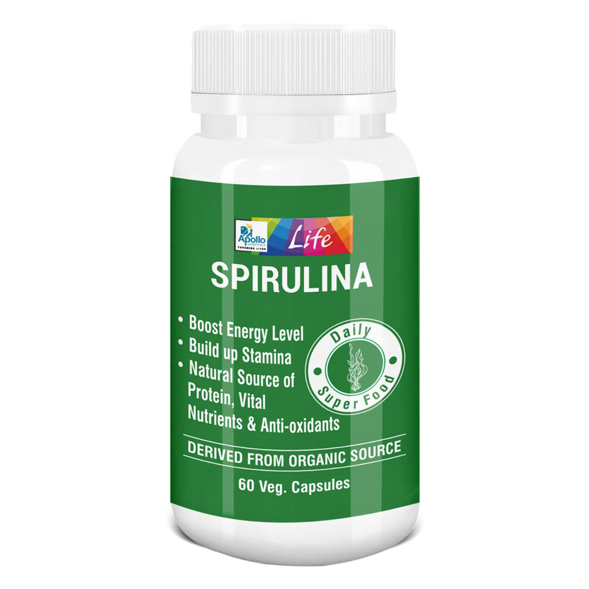 Apollo Life Organic Spirulina, 60 Capsules, Pack of 1 Apollo Life Organic Spirulina, 60 Capsules, Pack of 1