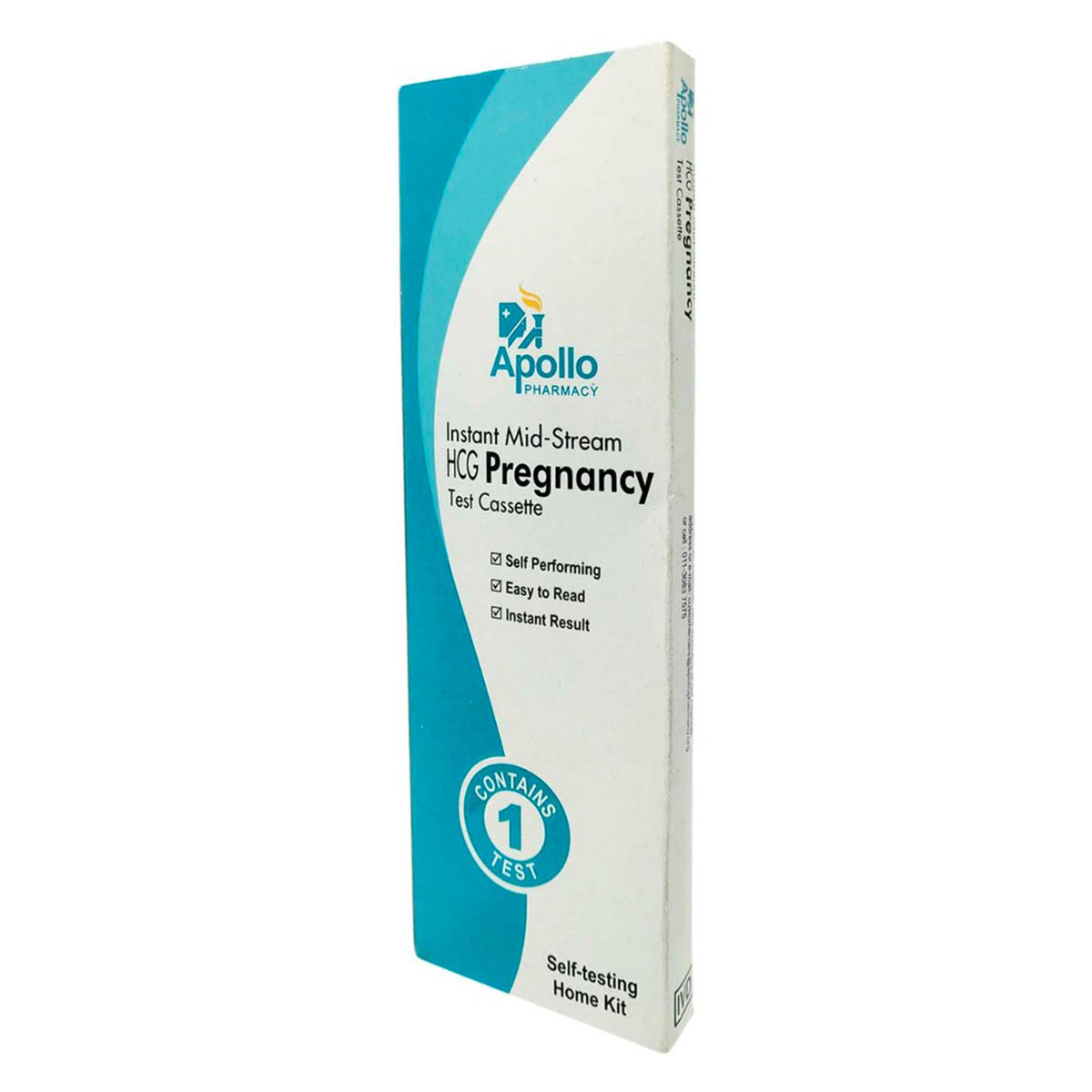 Apollo Pharmacy Instant Mid-Stream HCG Pregnancy Test Cassette, 1 Count, Pack of 1 Apollo Pharmacy Instant Mid-Stream HCG Pregnancy Test Cassette, 1 Count, Pack of 1