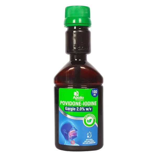 Apollo Pharmacy Povidone Iodine 2% W/V Gargle, 100 ml, Pack of 1 GARGLE