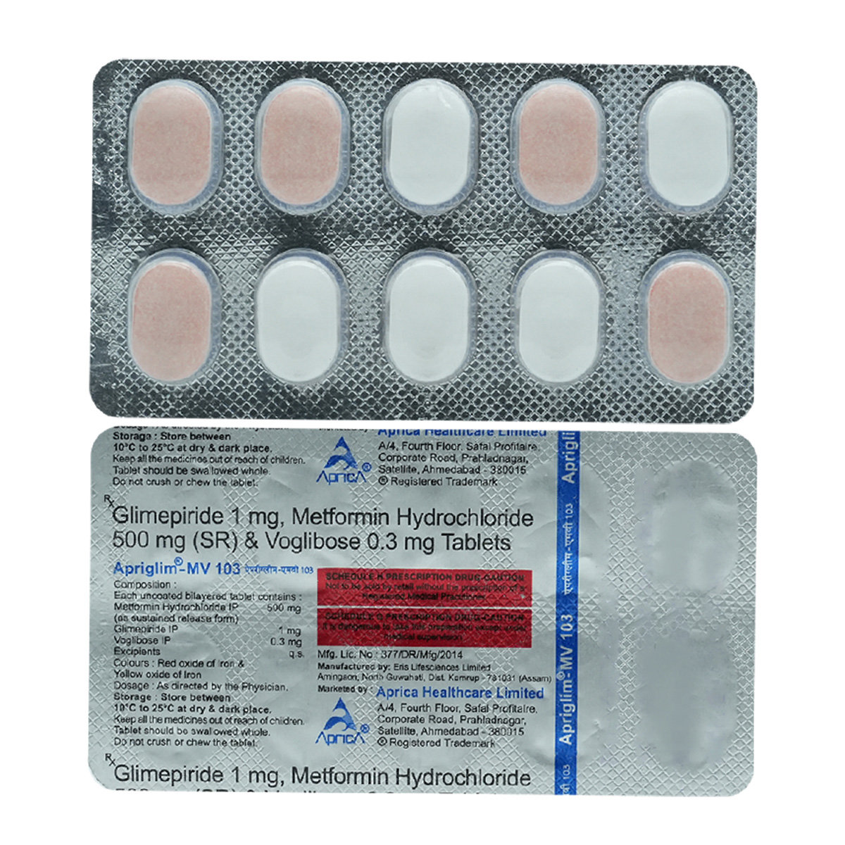 Apriglim-MV 103 Tablet 10's, Pack of 10 TabletS Apriglim-MV 103 Tablet 10's, Pack of 10 TabletS