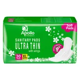 Apollo Pharmacy Ultrathin Sanitary Pads XL with Wings, 30 Count, Pack of 1