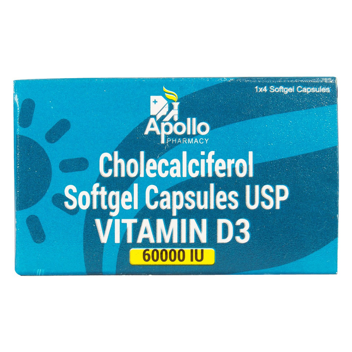 Apollo Pharmacy Vitamin D3 60000 IU, 4 Capsules, Pack of 6 Apollo Pharmacy Vitamin D3 60000 IU, 4 Capsules, Pack of 6