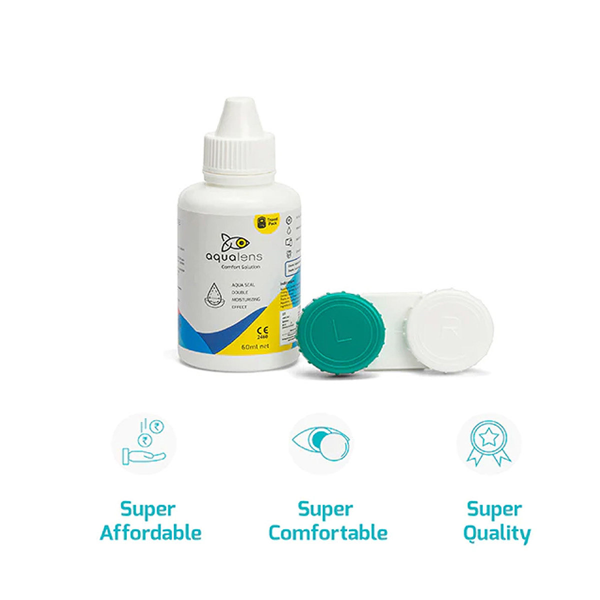 Aqualens Comfort Solution 60 ml | Aquaseal Double Moisturising Effect | For Sensitive & Dry Eyes, Pack of 1 Aqualens Comfort Solution 60 ml | Aquaseal Double Moisturising Effect | For Sensitive & Dry Eyes, Pack of 1