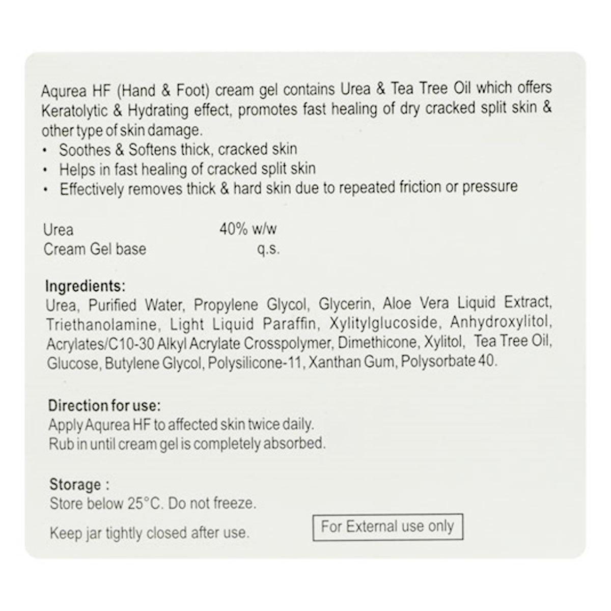 Aqurea HF Cream Gel 100 gm, Pack of 1 GEL Aqurea HF Cream Gel 100 gm, Pack of 1 GEL