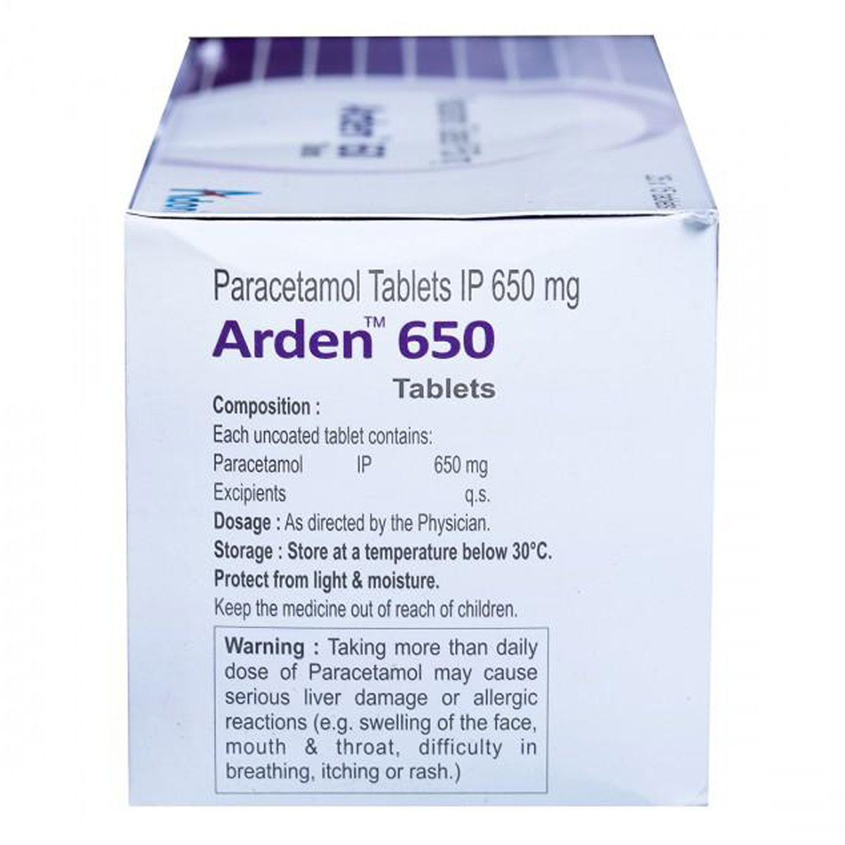 Arden 650 mg Tablet 15's, Pack of 15 TABLETS Arden 650 mg Tablet 15's, Pack of 15 TABLETS