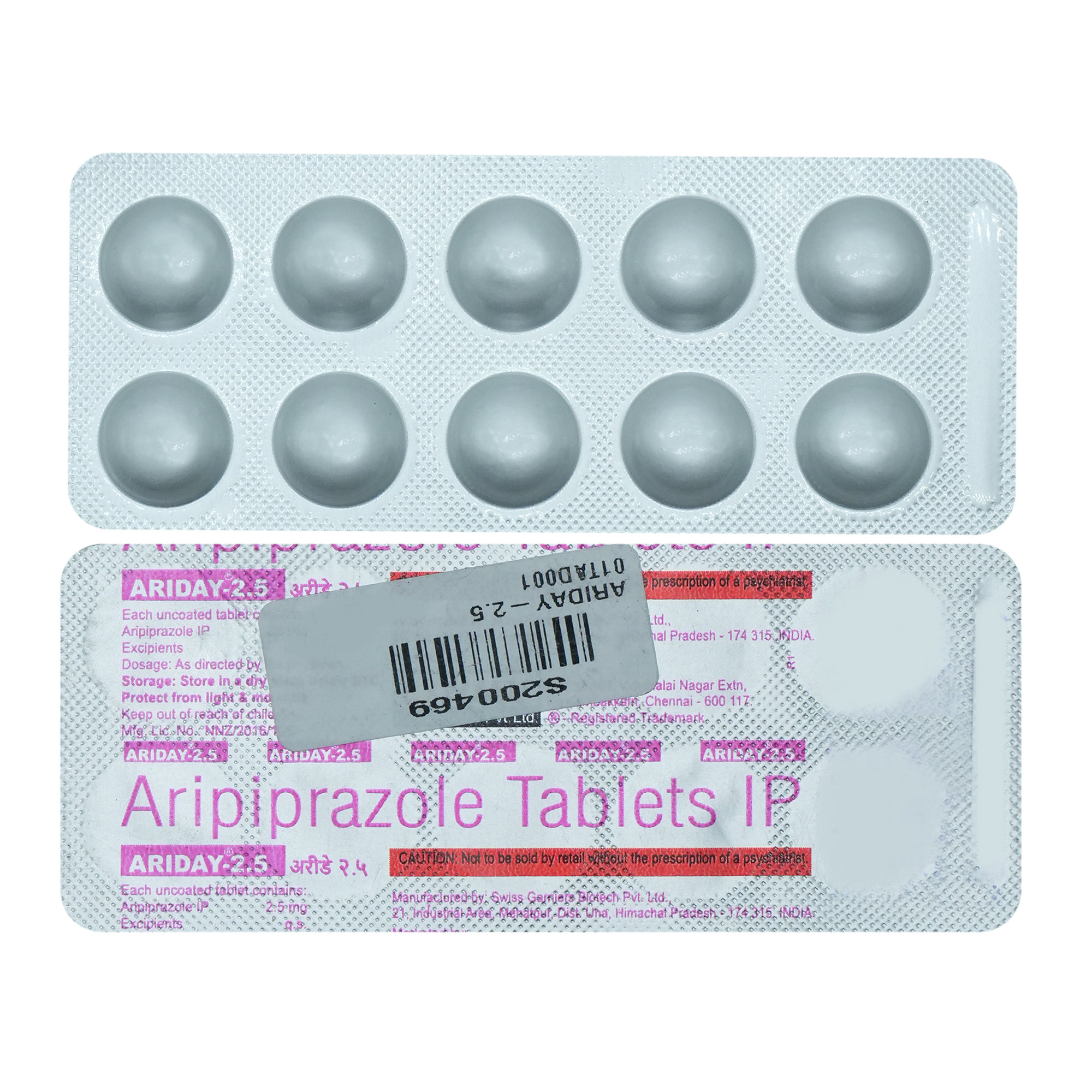 Ariday 2.5 Tablet 10's, Pack of 10 TABLETS Ariday 2.5 Tablet 10's, Pack of 10 TABLETS