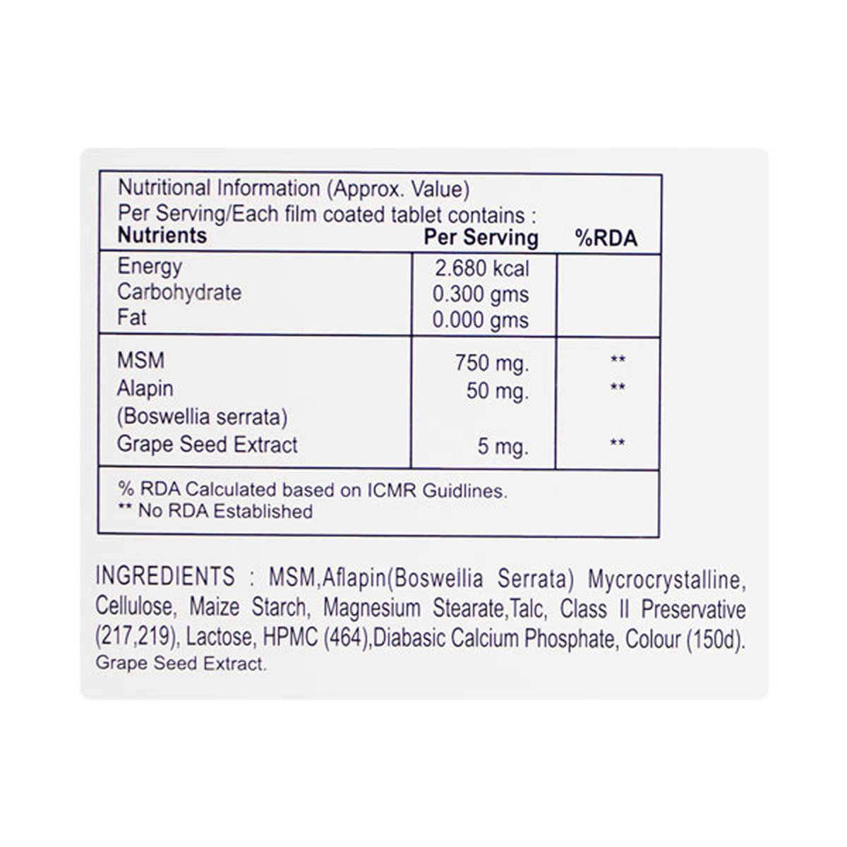 Artho-Biflex Tab 10'S, Pack of 10 TABLETS Artho-Biflex Tab 10'S, Pack of 10 TABLETS